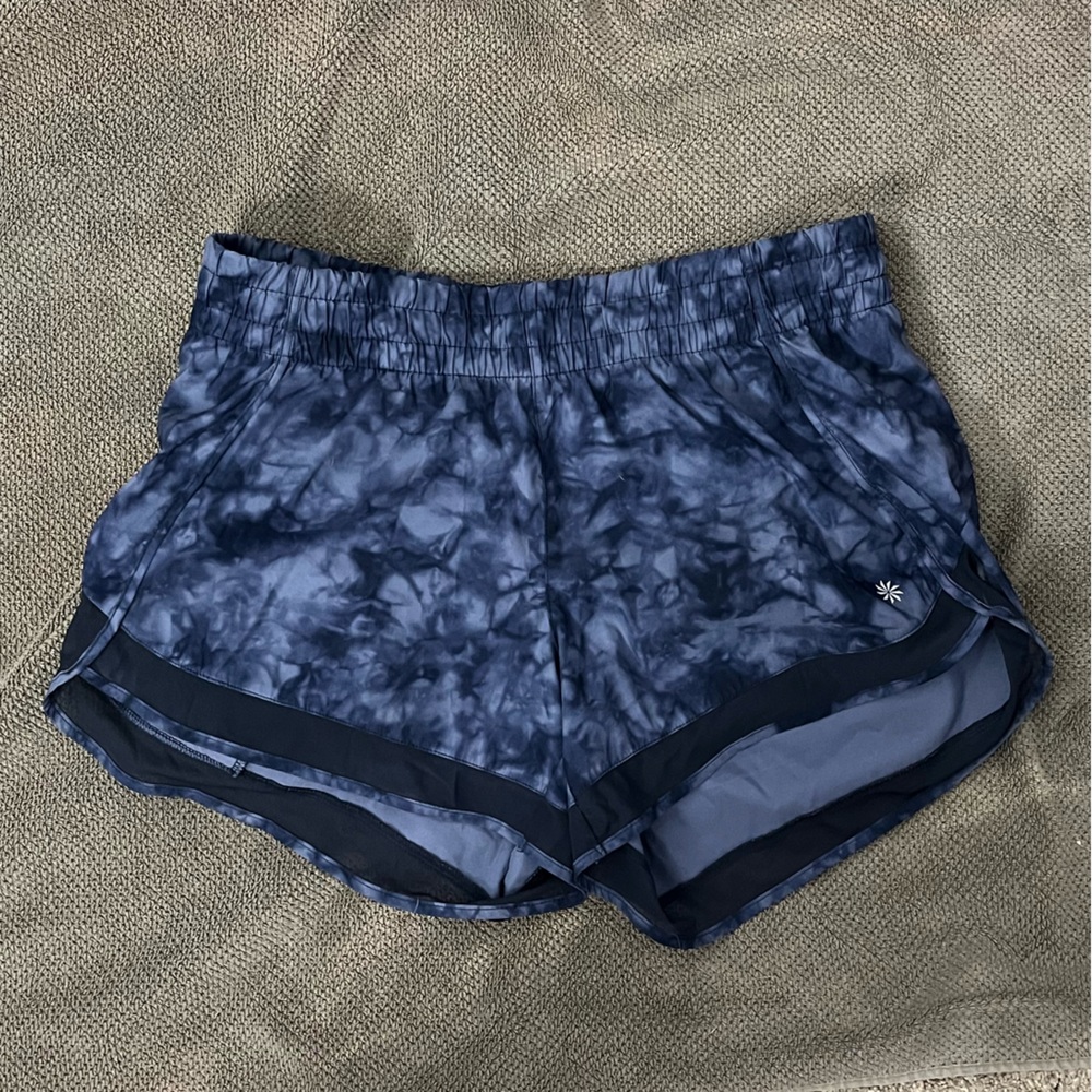 Athleta running short, blue tie-dye, size small
